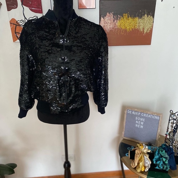 Vintage Sequin Bomber 🧥 - Picture 2 of 2